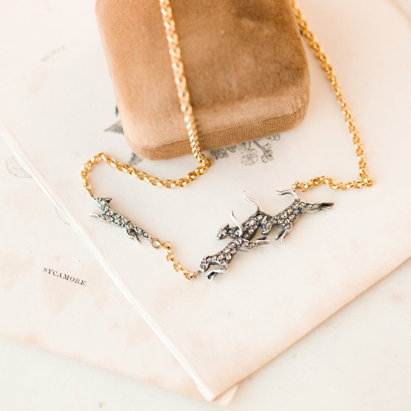 The Chase: Fox & Hound Diamond Necklace