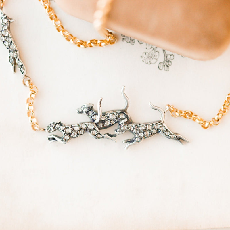 The Chase: Fox & Hound Diamond Necklace