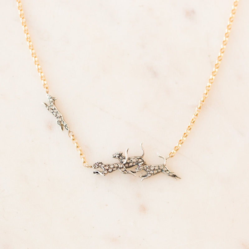 The Chase: Fox & Hound Diamond Necklace