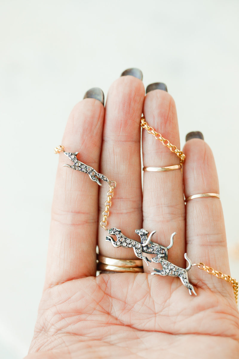 The Chase: Fox & Hound Diamond Necklace