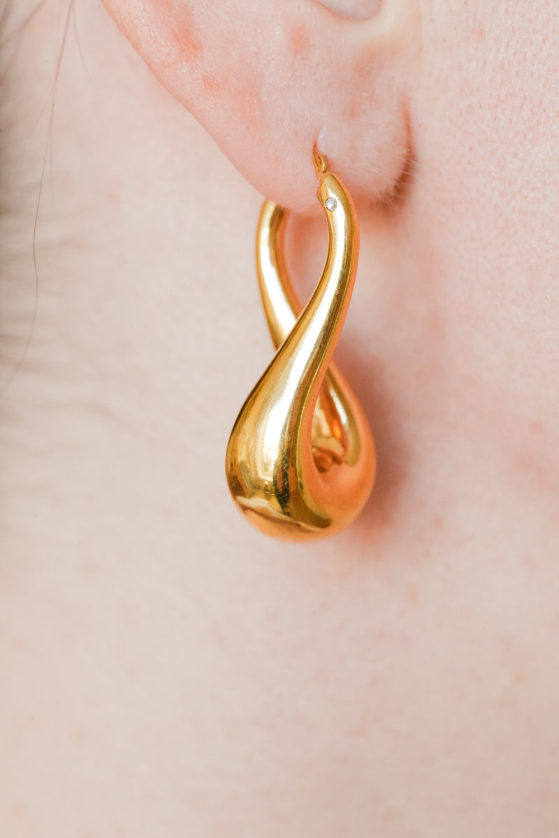 Modern Hugo 14k Gold Earrings