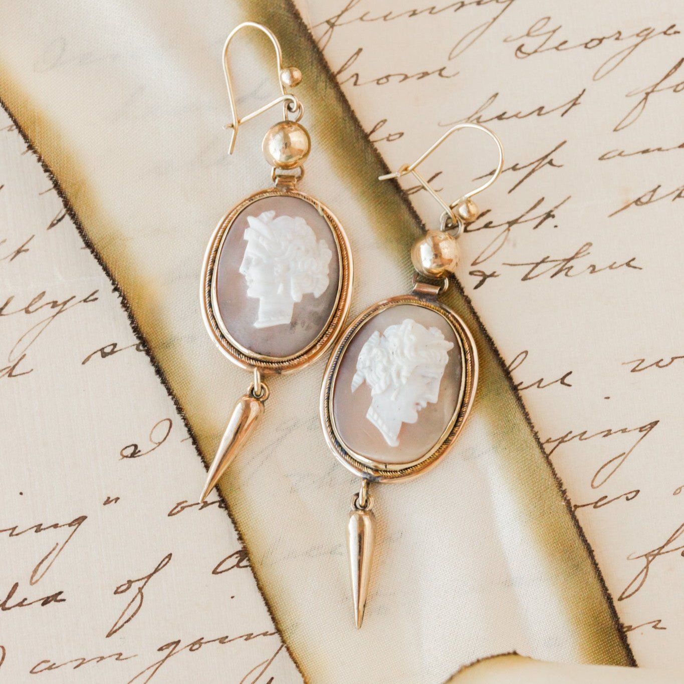 Cristo Cameo Earrings