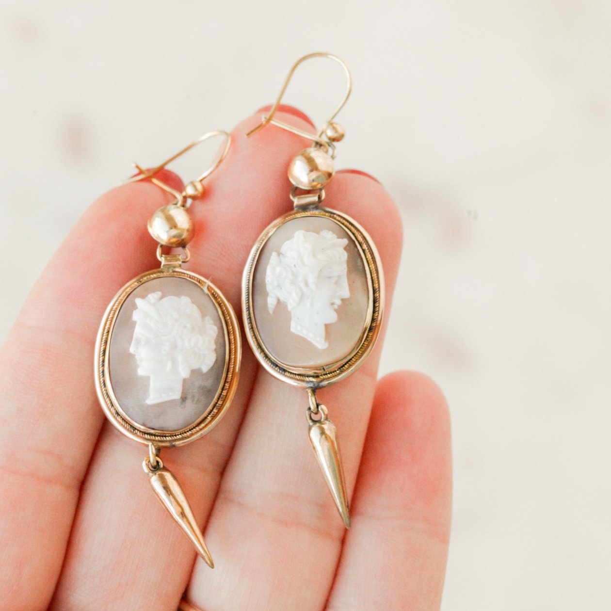 Cristo Cameo Earrings