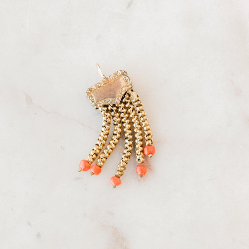 Dryden Coral Tassel Pendant