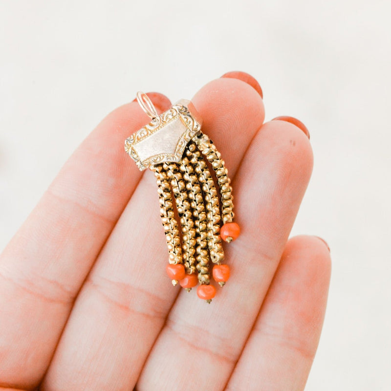 Dryden Coral Tassel Pendant