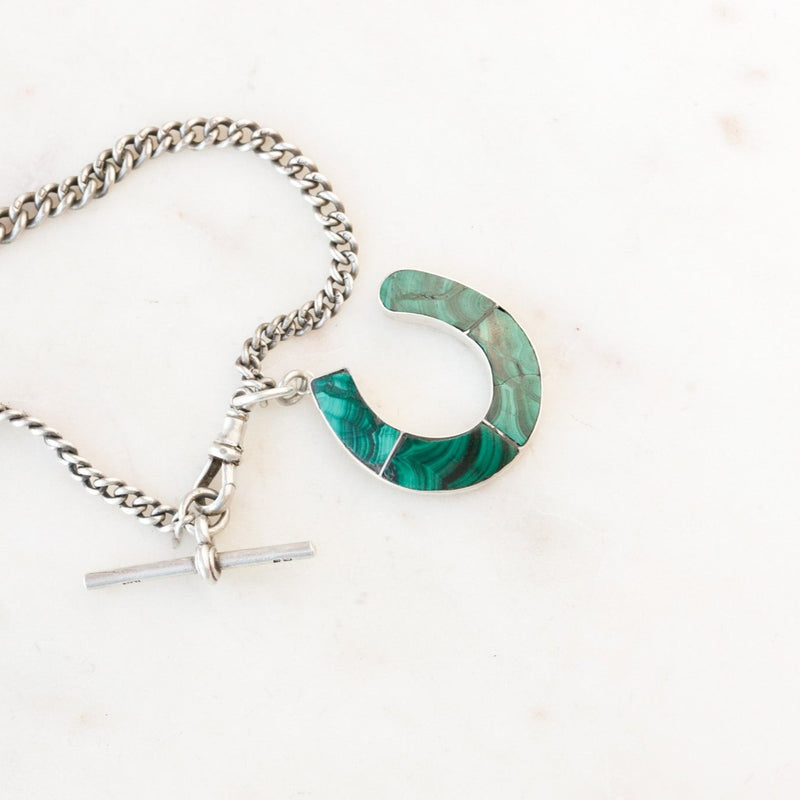 Ferrer Malachite Horseshoe Necklace