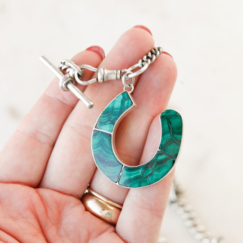 Ferrer Malachite Horseshoe Necklace