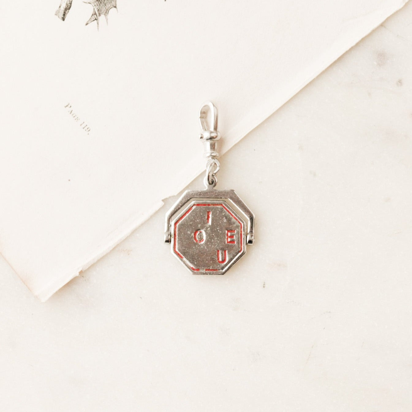 "I LOVE YOU" Enameled Spinner Charm