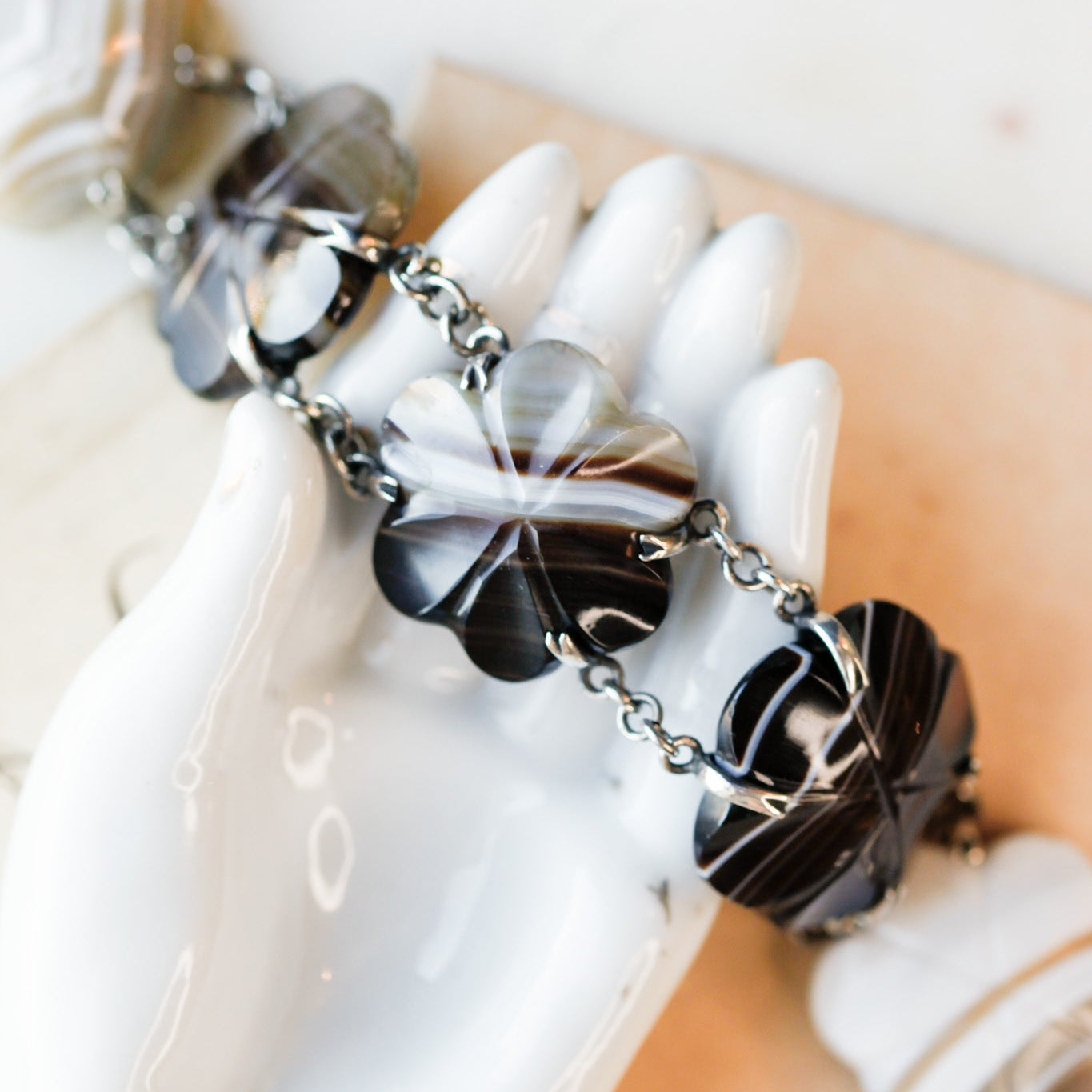 Henri Carved Banded Agate Bracelet