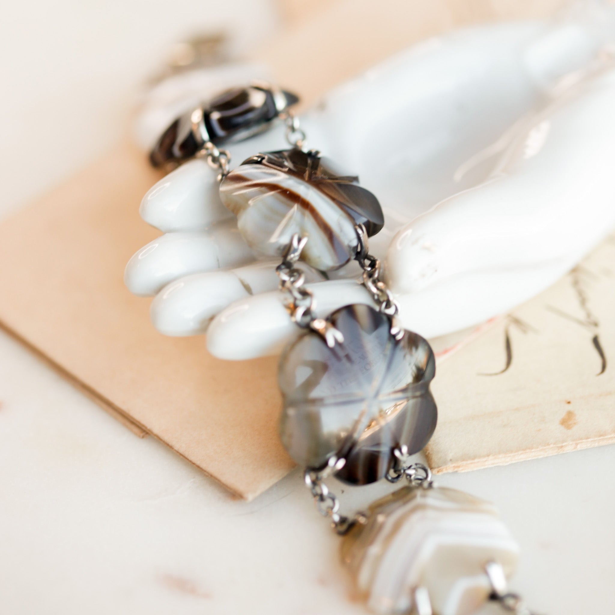 Henri Carved Banded Agate Bracelet