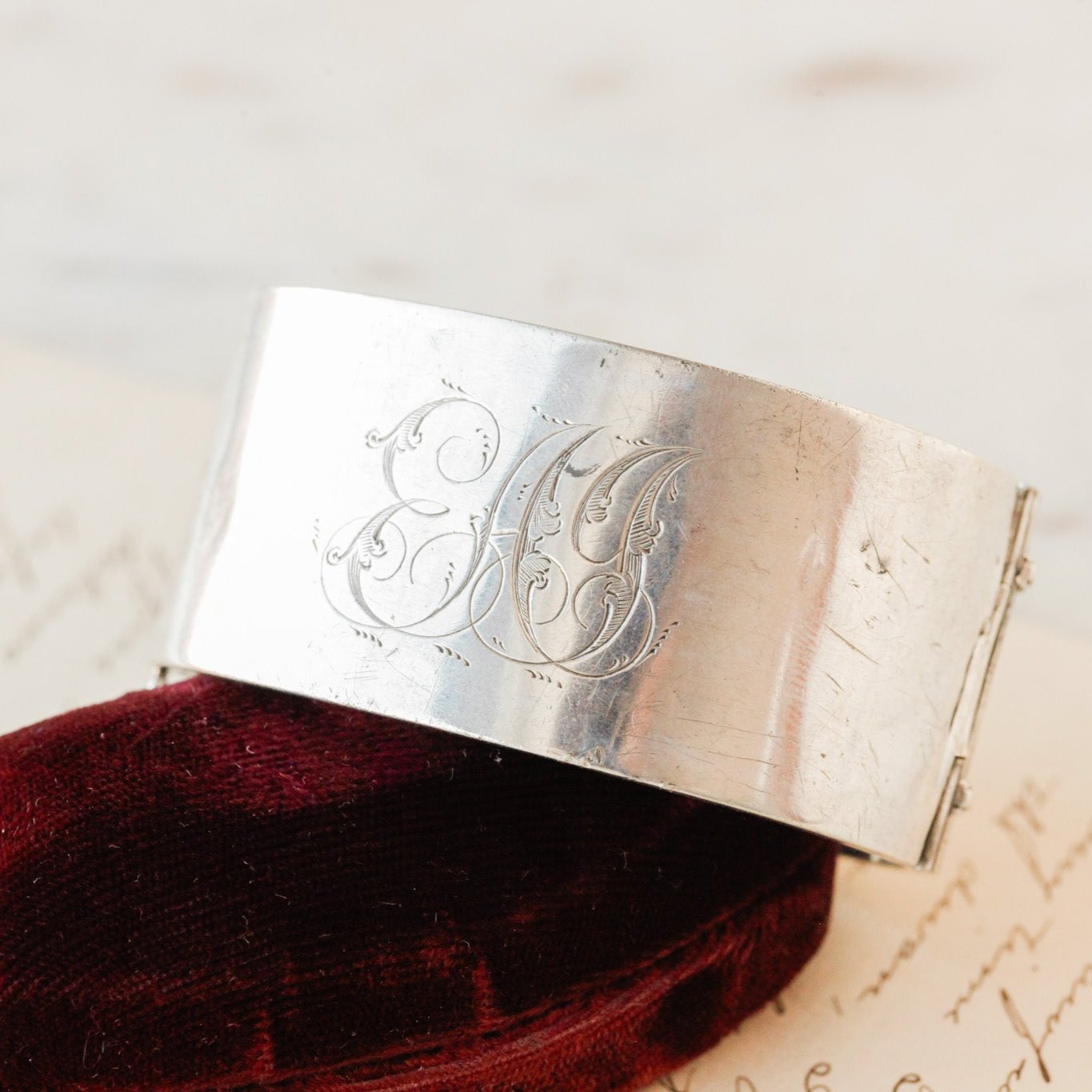 "Xmas 1883" Silver Bangle