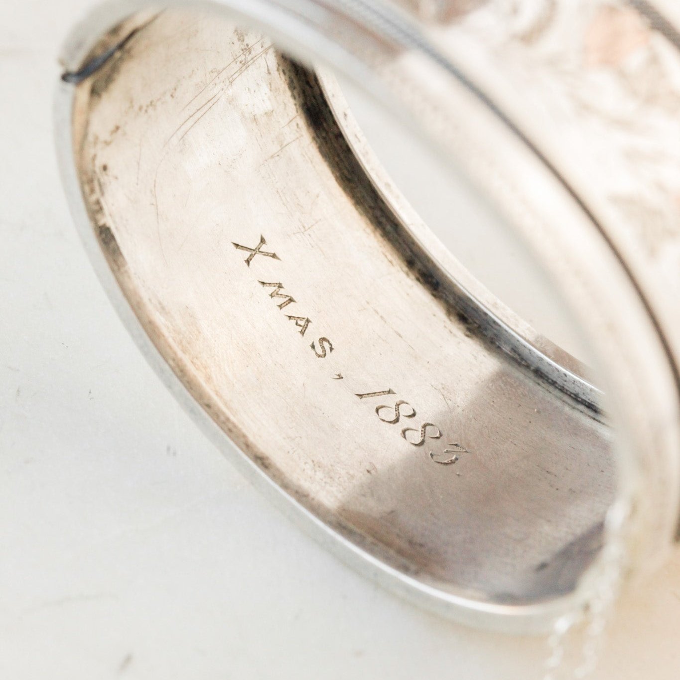 "Xmas 1883" Silver Bangle