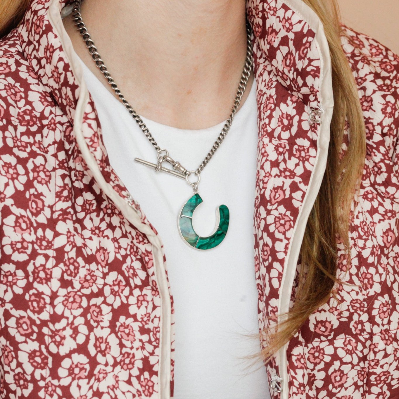 Ferrer Malachite Horseshoe Necklace