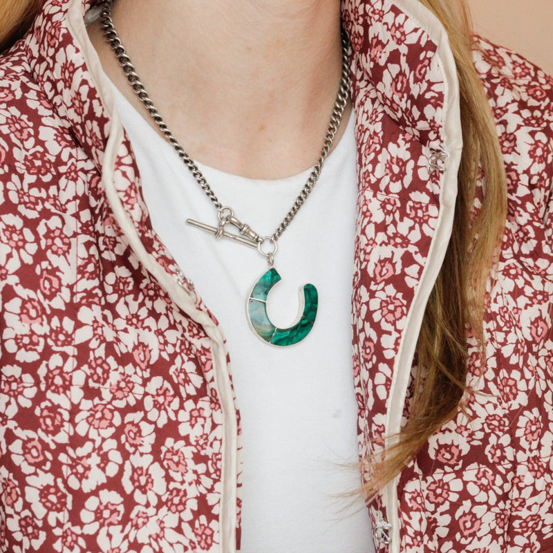 Ferrer Malachite Horseshoe Necklace
