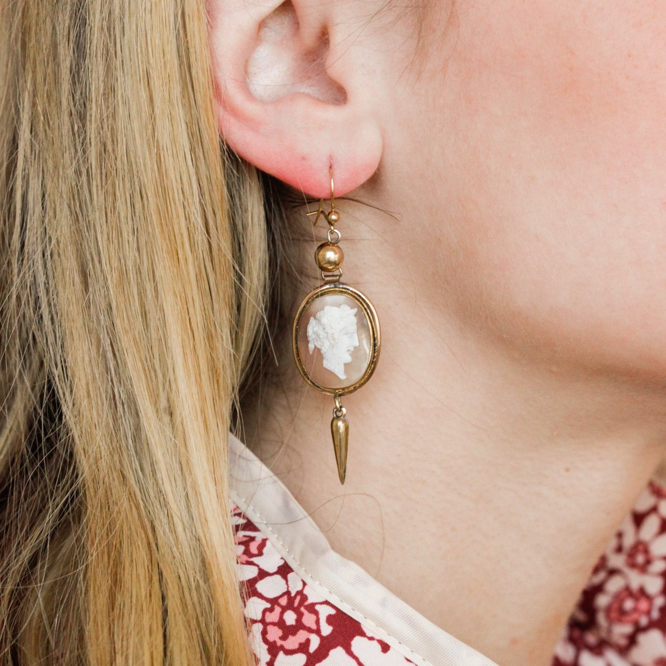 Cristo Cameo Earrings
