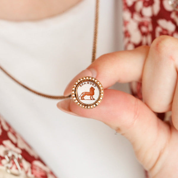 "Courage" Lion Fob Necklace