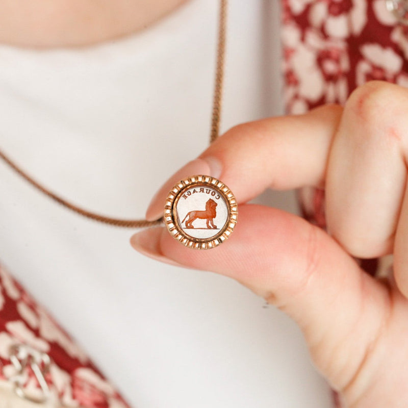 "Courage" Lion Fob Necklace