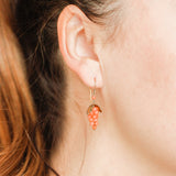 Marion Coral Grape Earrings