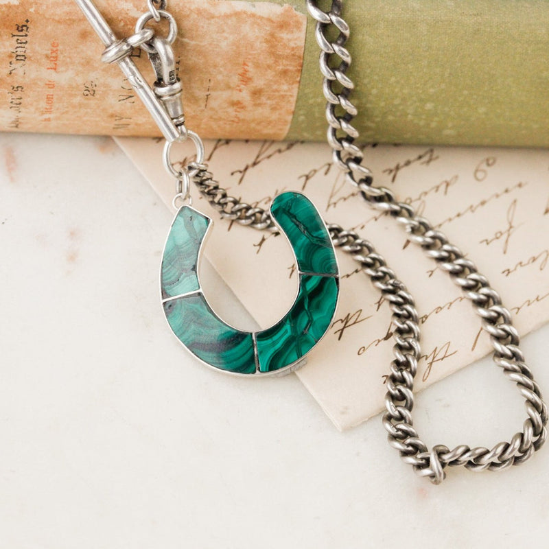 Ferrer Malachite Horseshoe Necklace