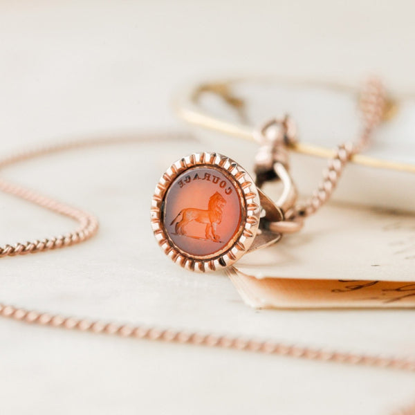 "Courage" Lion Fob Necklace