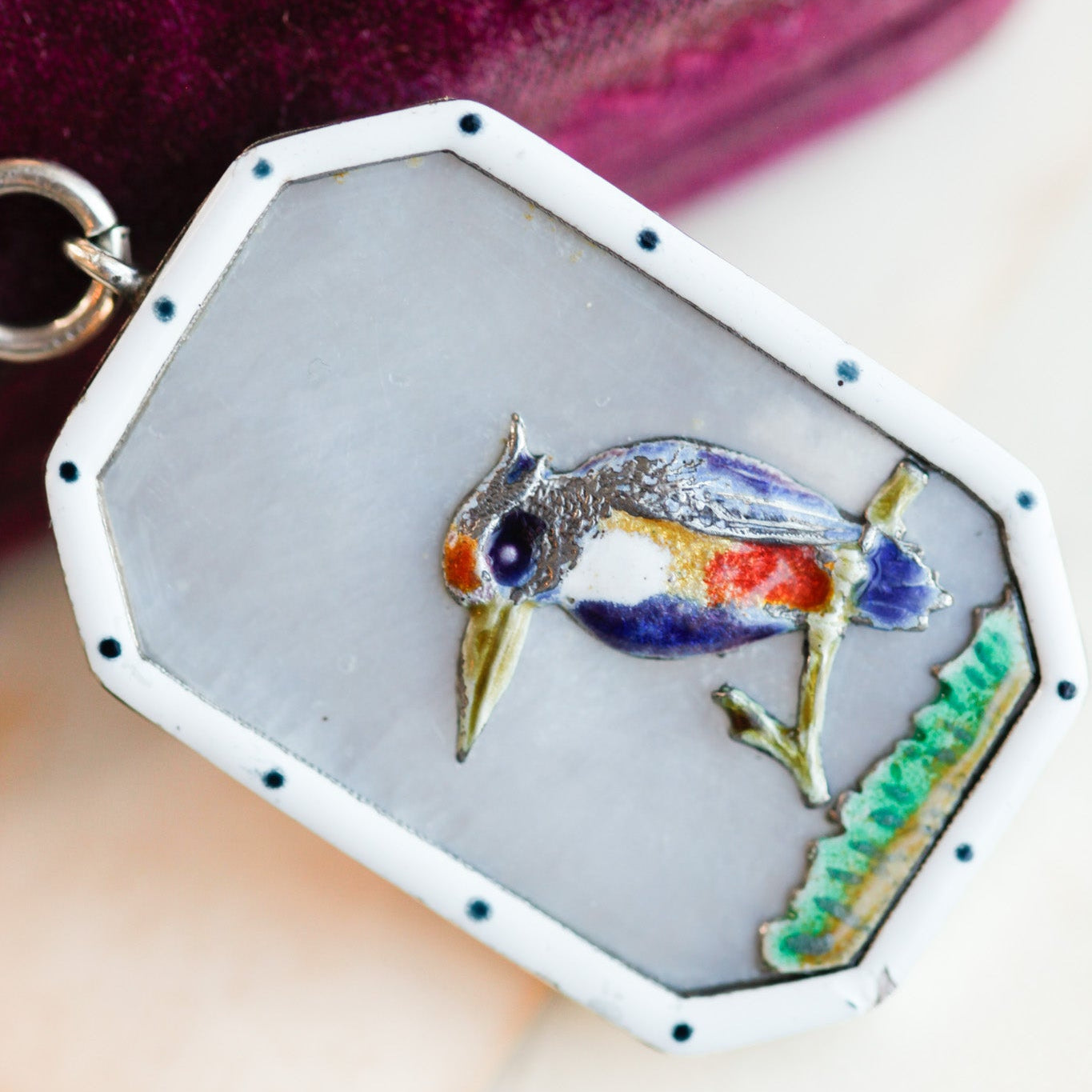Toulouse Enameled Bird Pendant