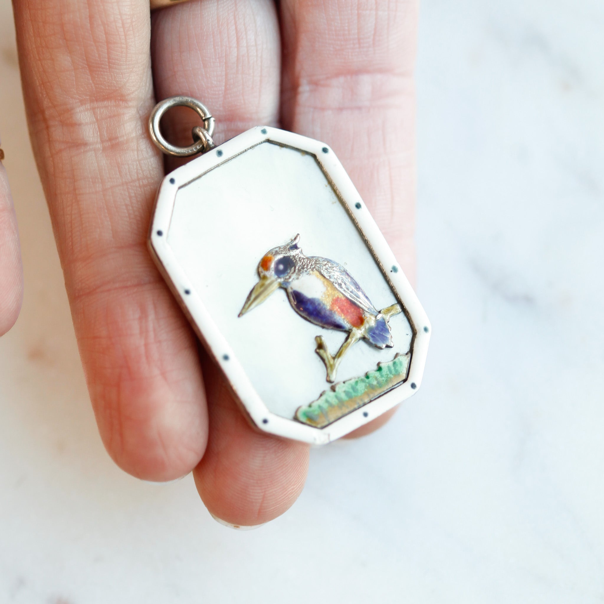 Toulouse Enameled Bird Pendant