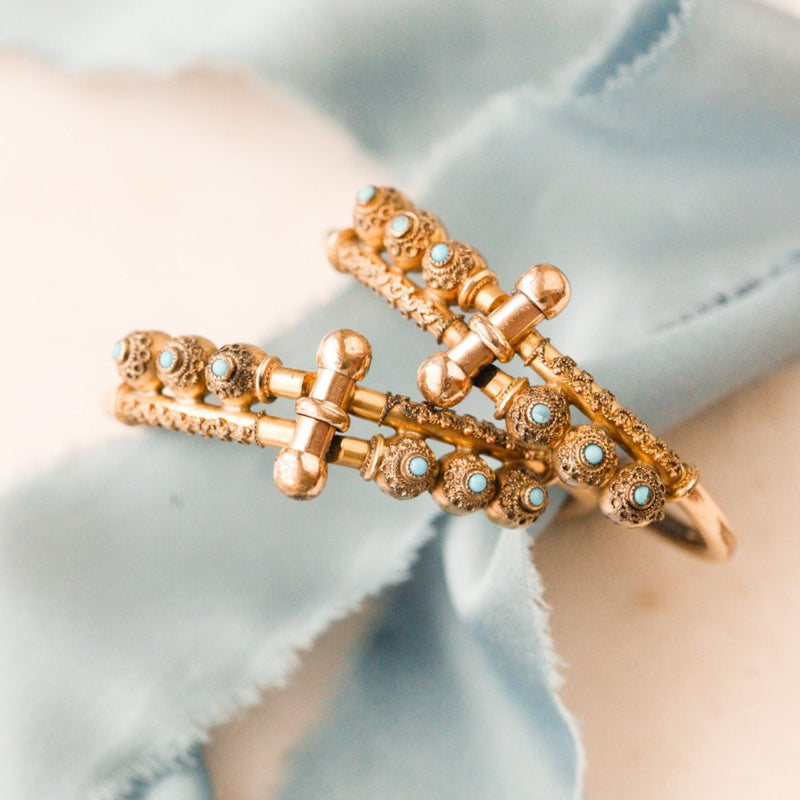 Matching Etruscan Engagement Bracelets