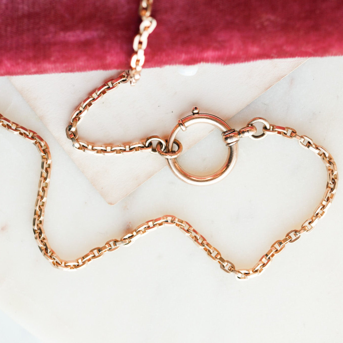 Boxy Cable Necklace with Bolt Clasp