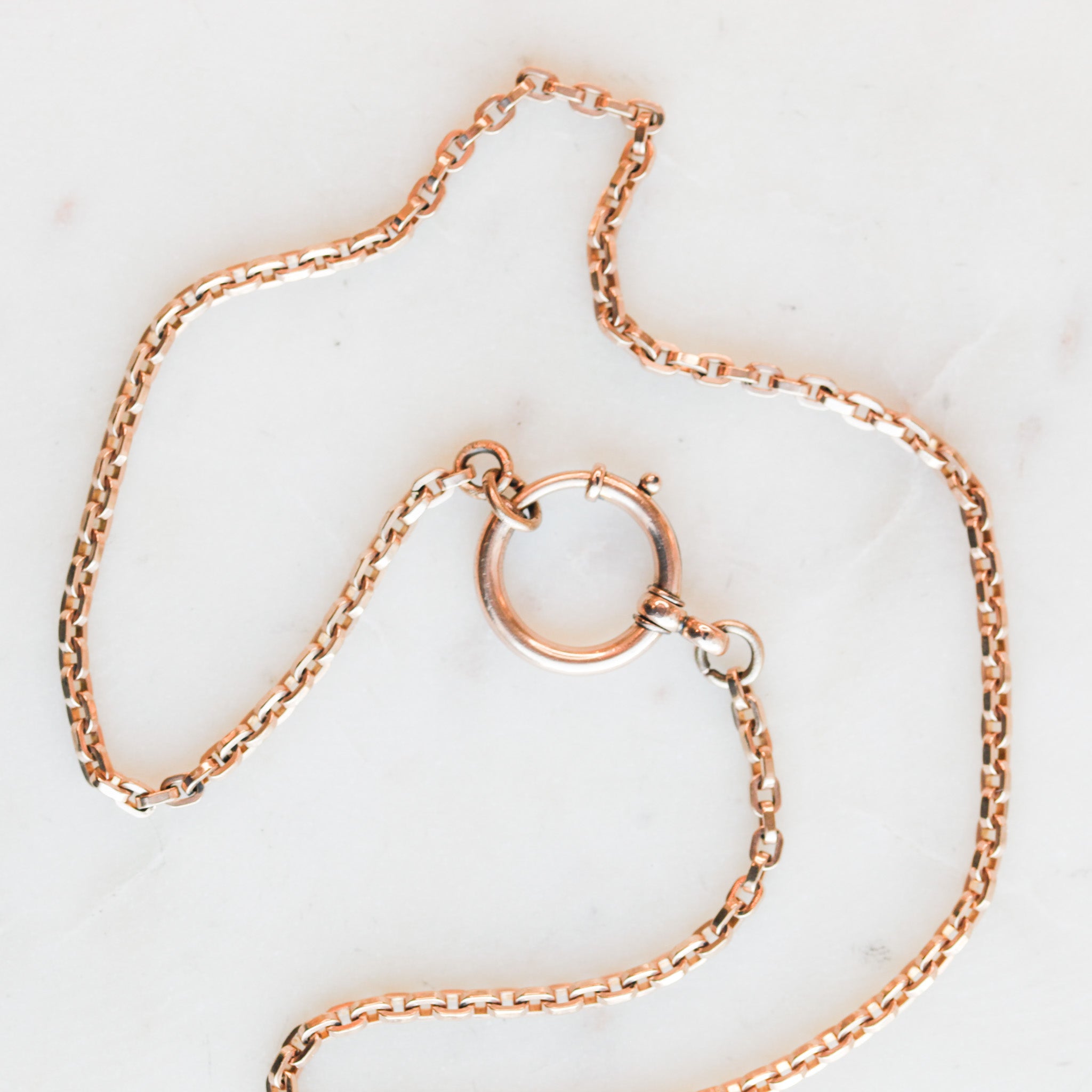 Boxy Cable Necklace with Bolt Clasp