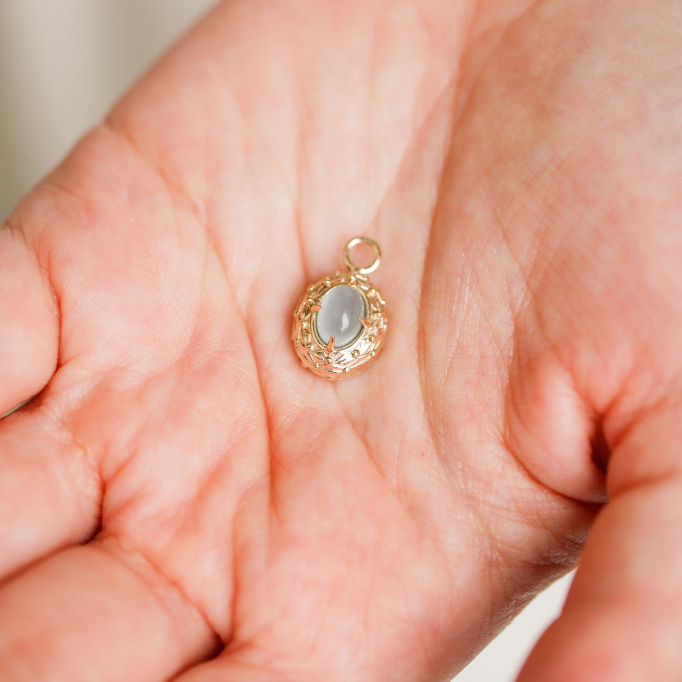 Laurel and Berry Milky Aquamarine Pendant