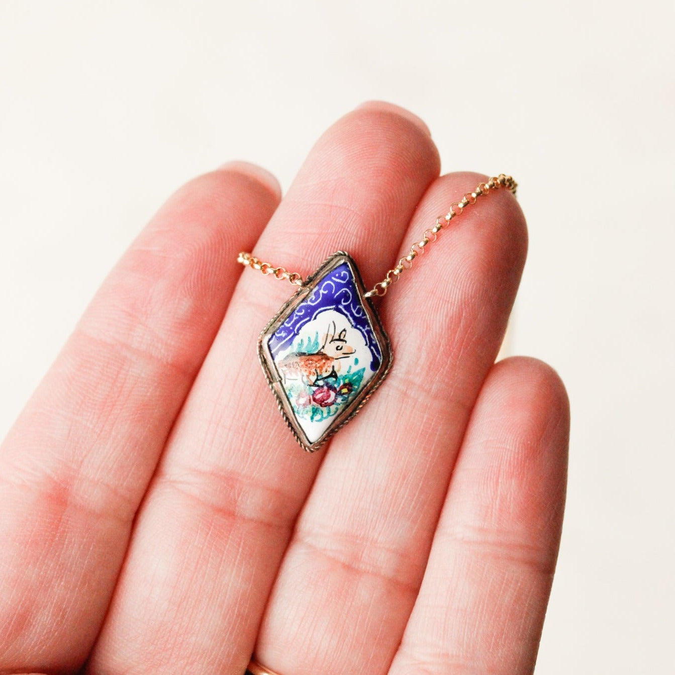 Lashe Enameled Pendant