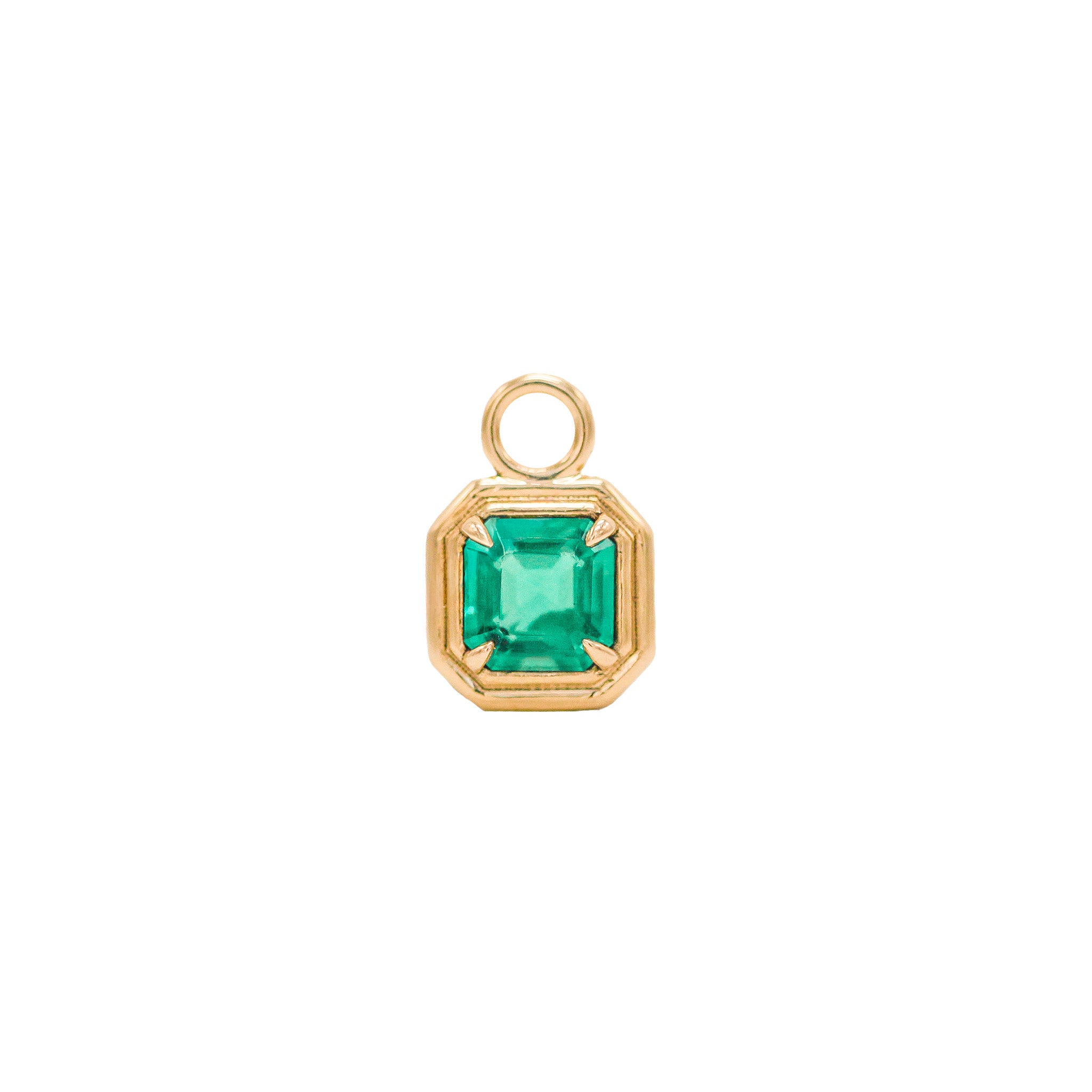 Small Charm Pendants with Asscher Cut Emeralds