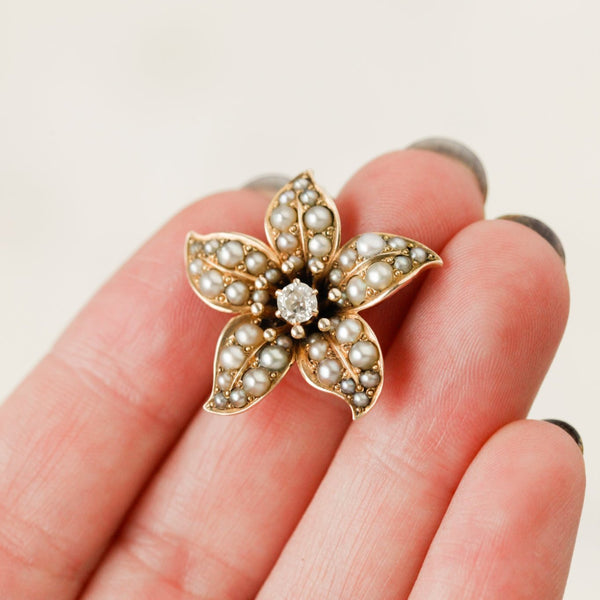 Lila Solid Gold + Diamond Floral Pendant