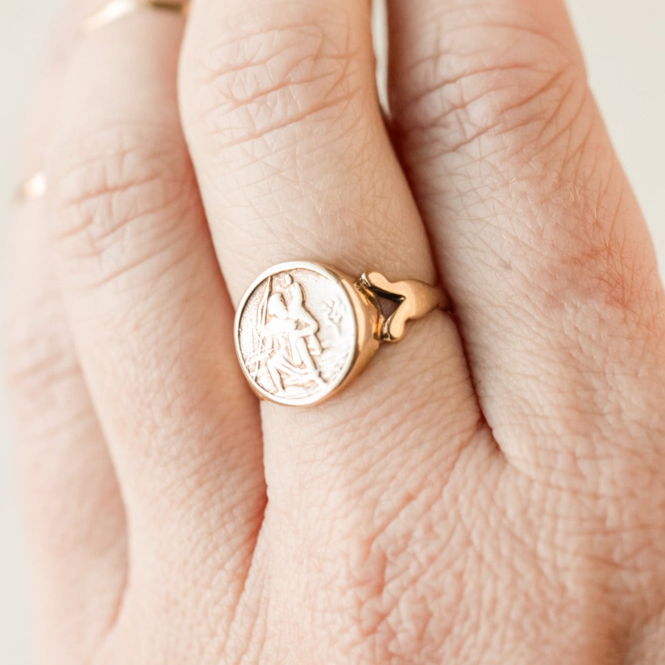 Gold Saint Christopher Ring
