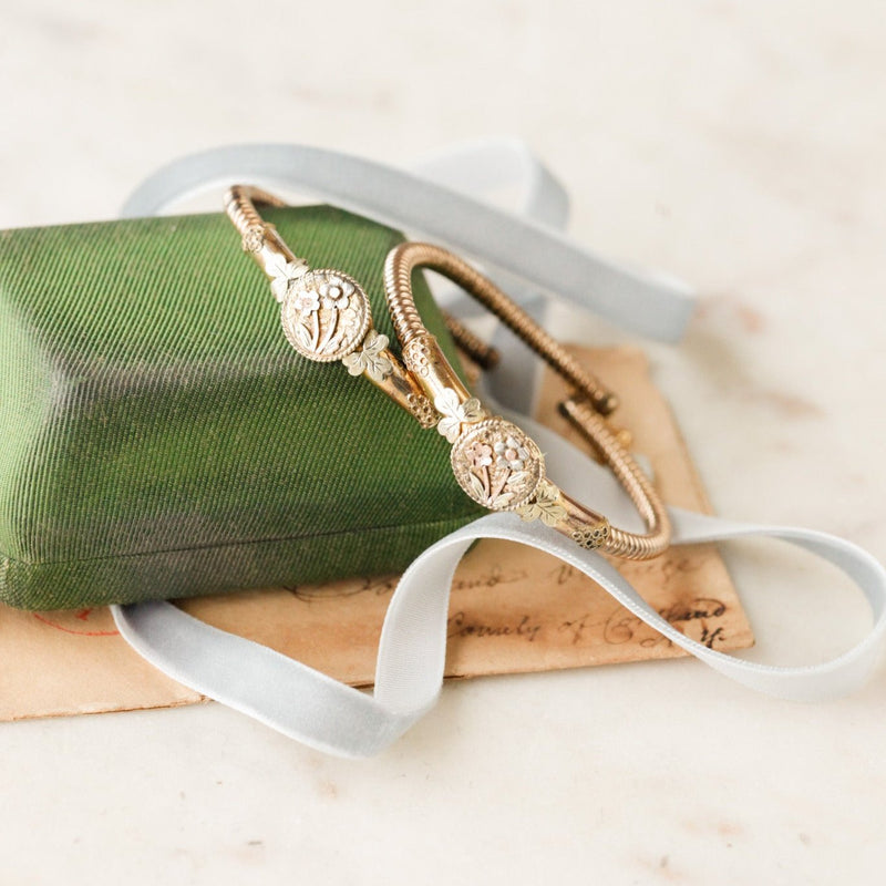 Matching Floral Engagement Bracelets