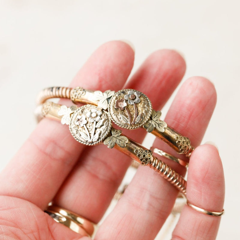 Matching Floral Engagement Bracelets