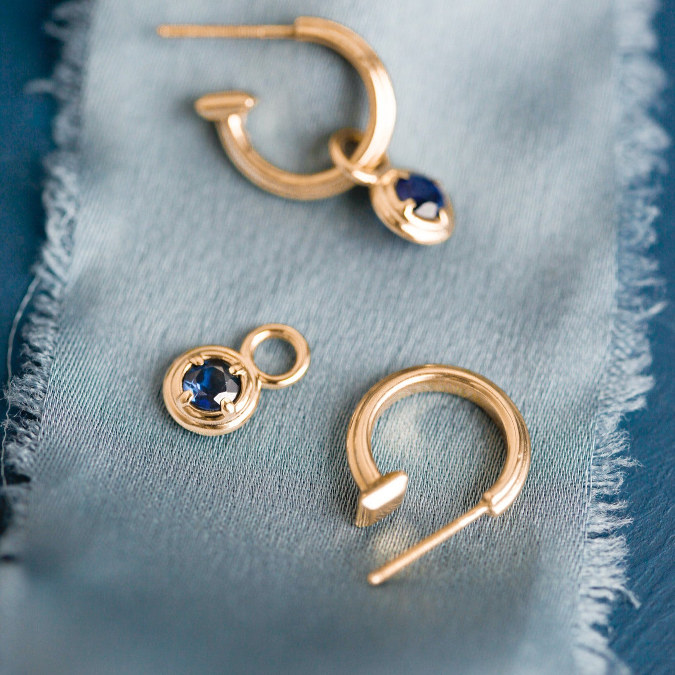 Petite Charm Pendants with Antique Sapphires