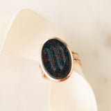 Bloodstone "W" Signet Ring