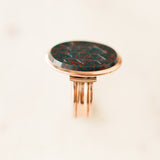 Bloodstone "W" Signet Ring