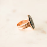 Bloodstone "W" Signet Ring