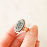 Bloodstone "W" Signet Ring