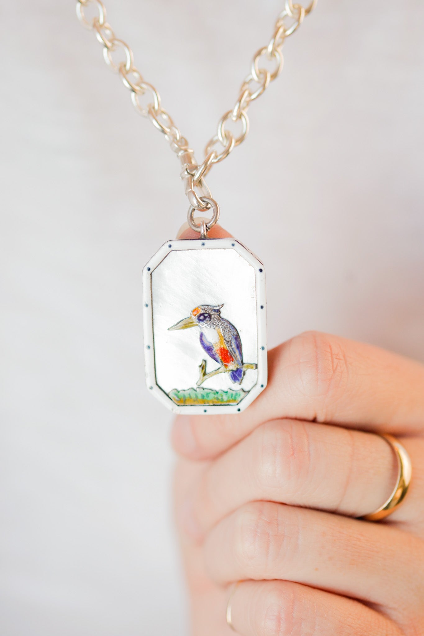 Toulouse Enameled Bird Pendant