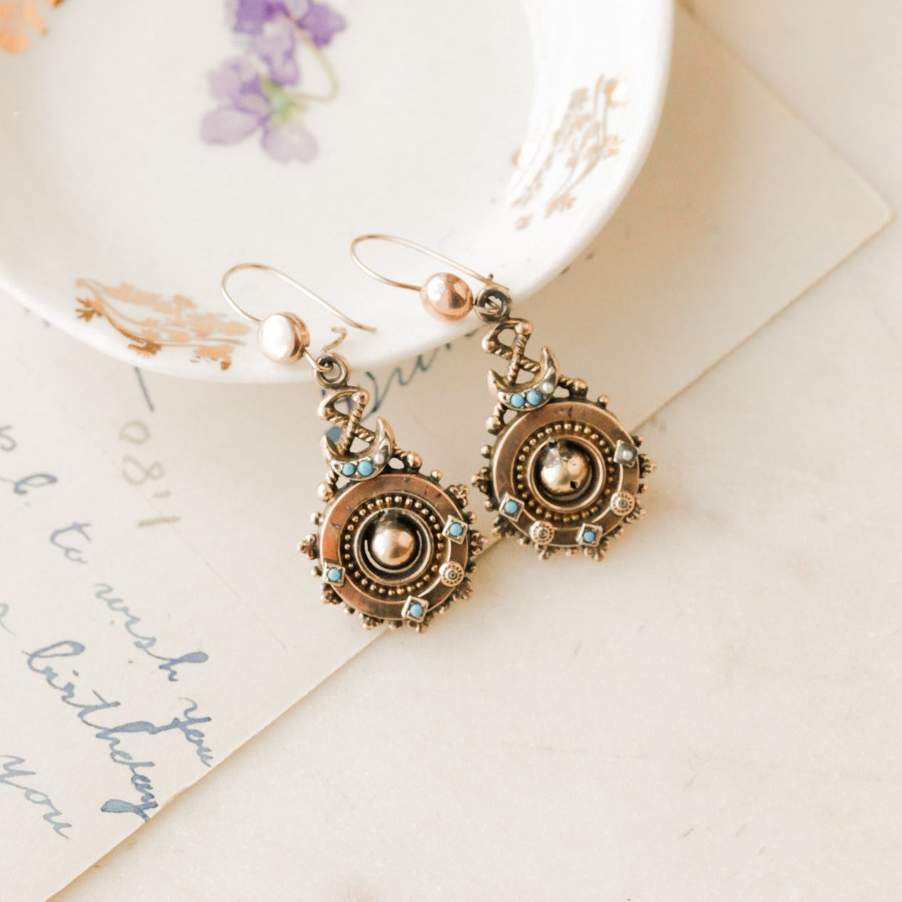Camino Turquoise + Pearl Earrings