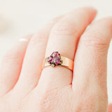 Lora Amethyst + Diamond Clover Ring