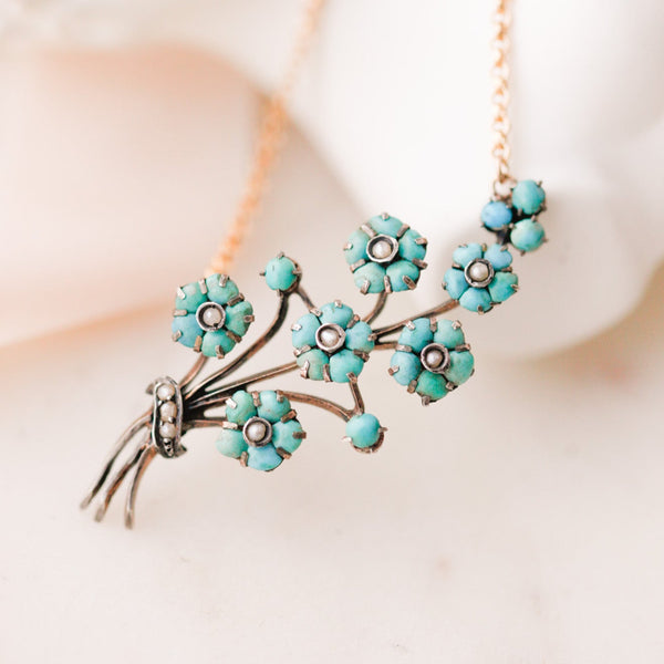 Marlise Turquoise Floral Pendant