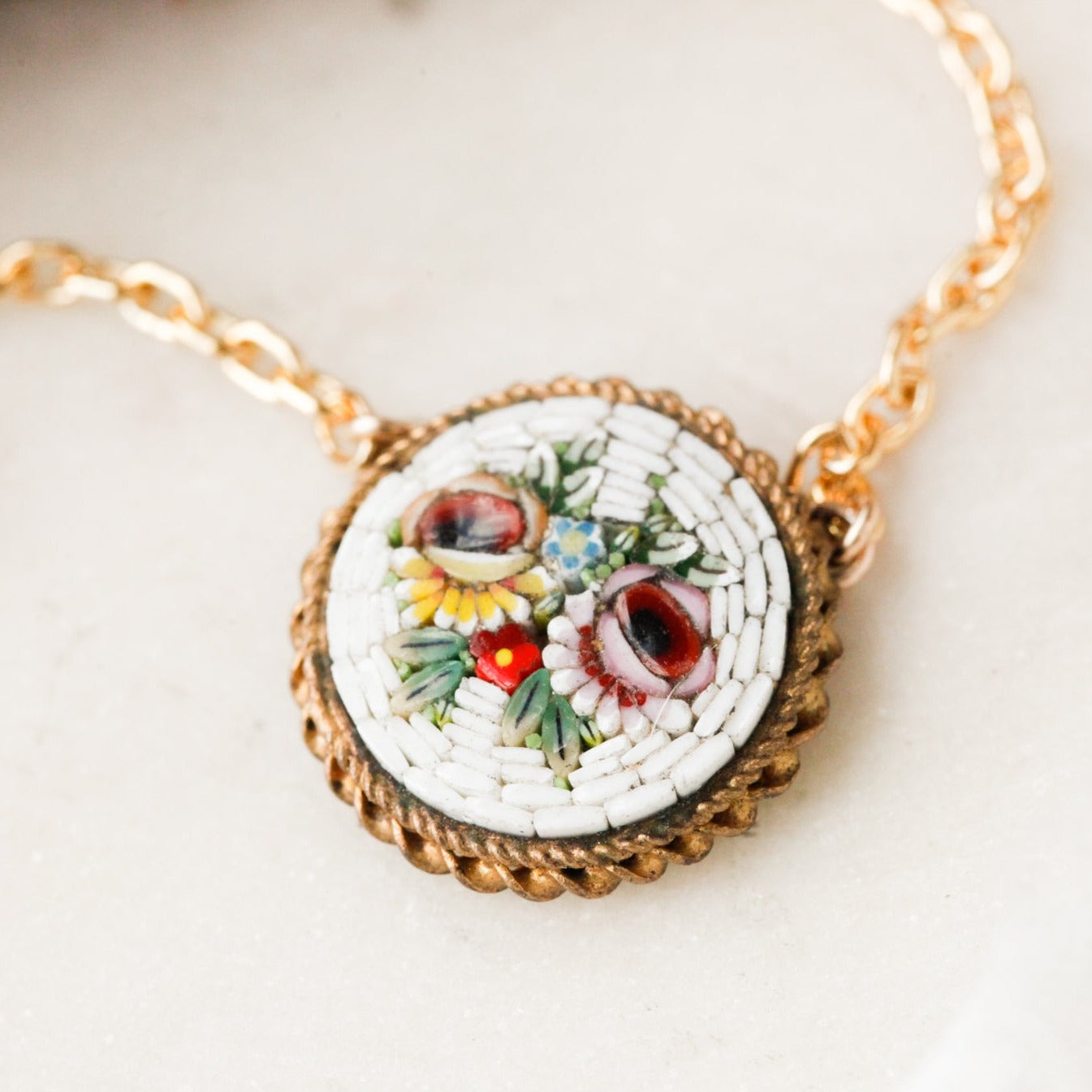 Floral Micromosiac Pendant