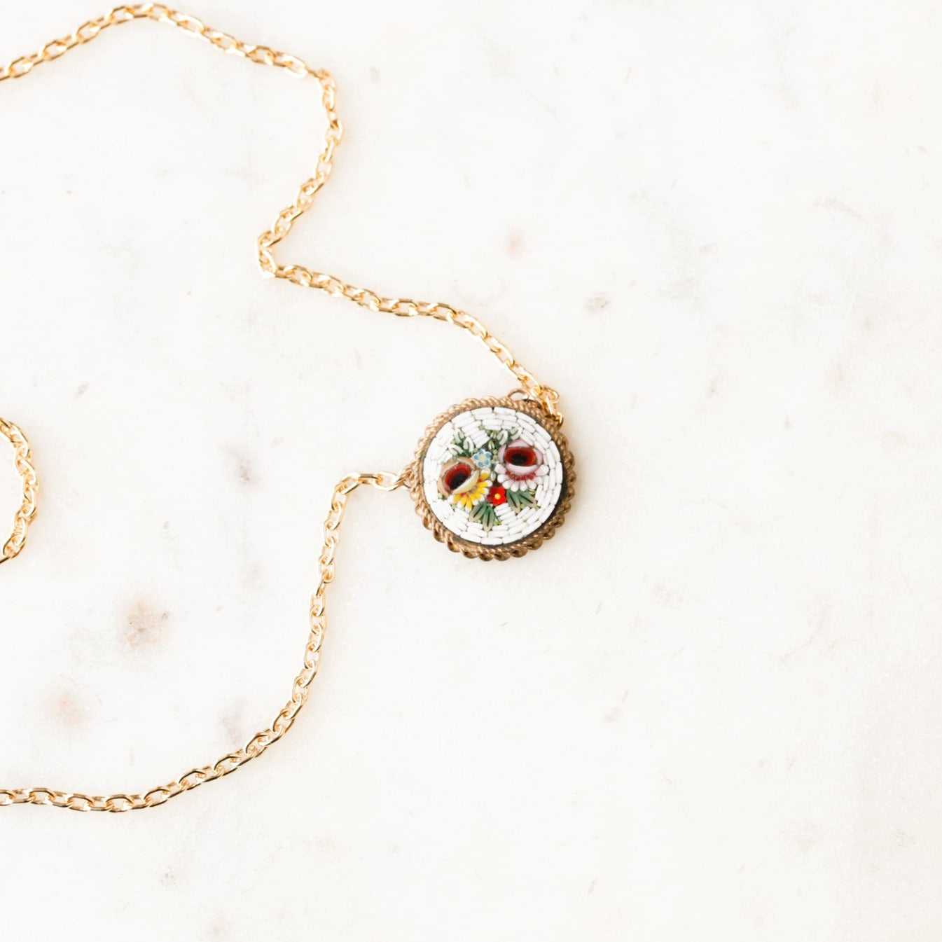Floral Micromosiac Pendant
