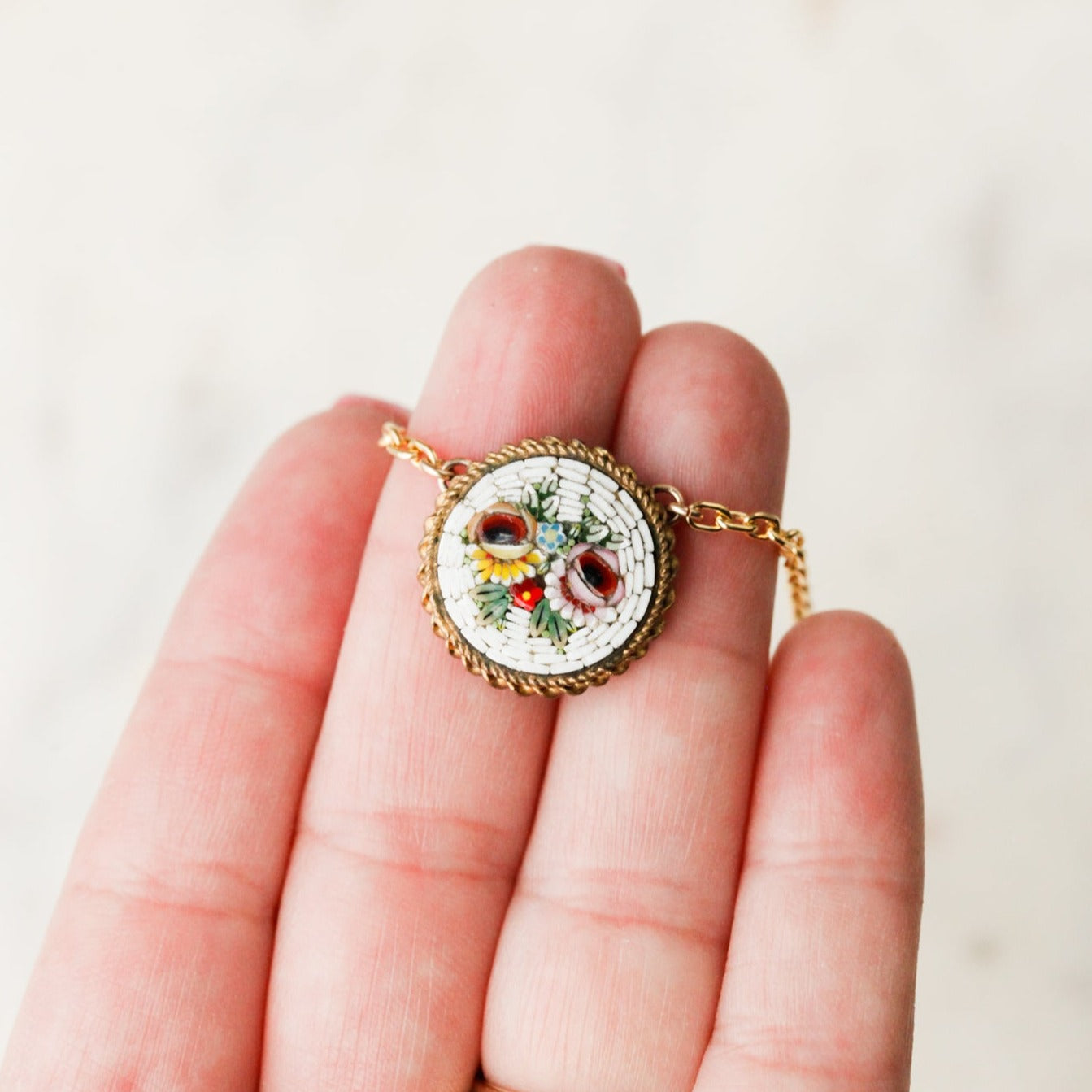 Floral Micromosiac Pendant