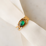 Evelyn Emerald + Diamond Ring