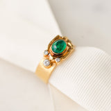 Evelyn Emerald + Diamond Ring